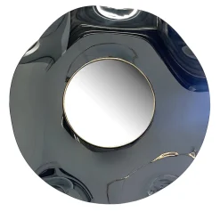 Ghirò Studio Specchio di cristallo fumé fatto a mano Undulate