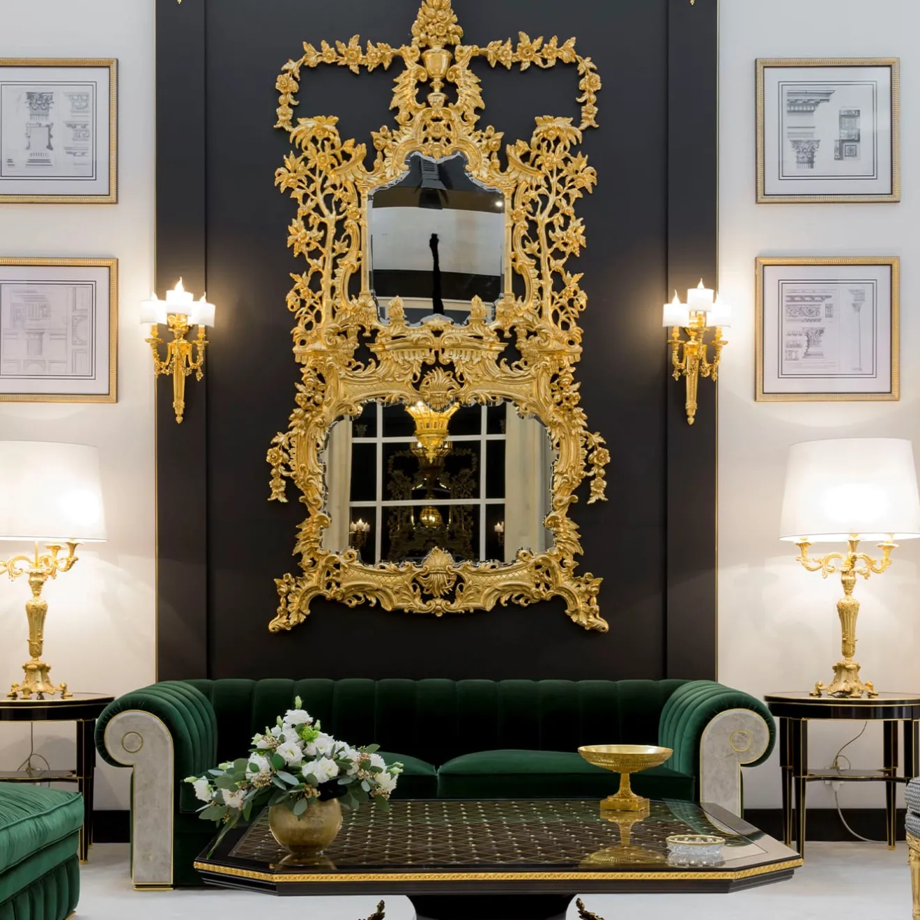 CG Capelletti Specchio d'oro in stile Chippendale