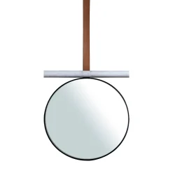 Luce Di Carrara Specchio in marmo a tubo con cinturino in pelle