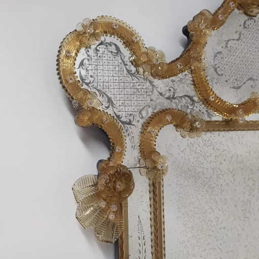 Fratelli Tosi Specchio in vetro di Murano Nettuno Gold di