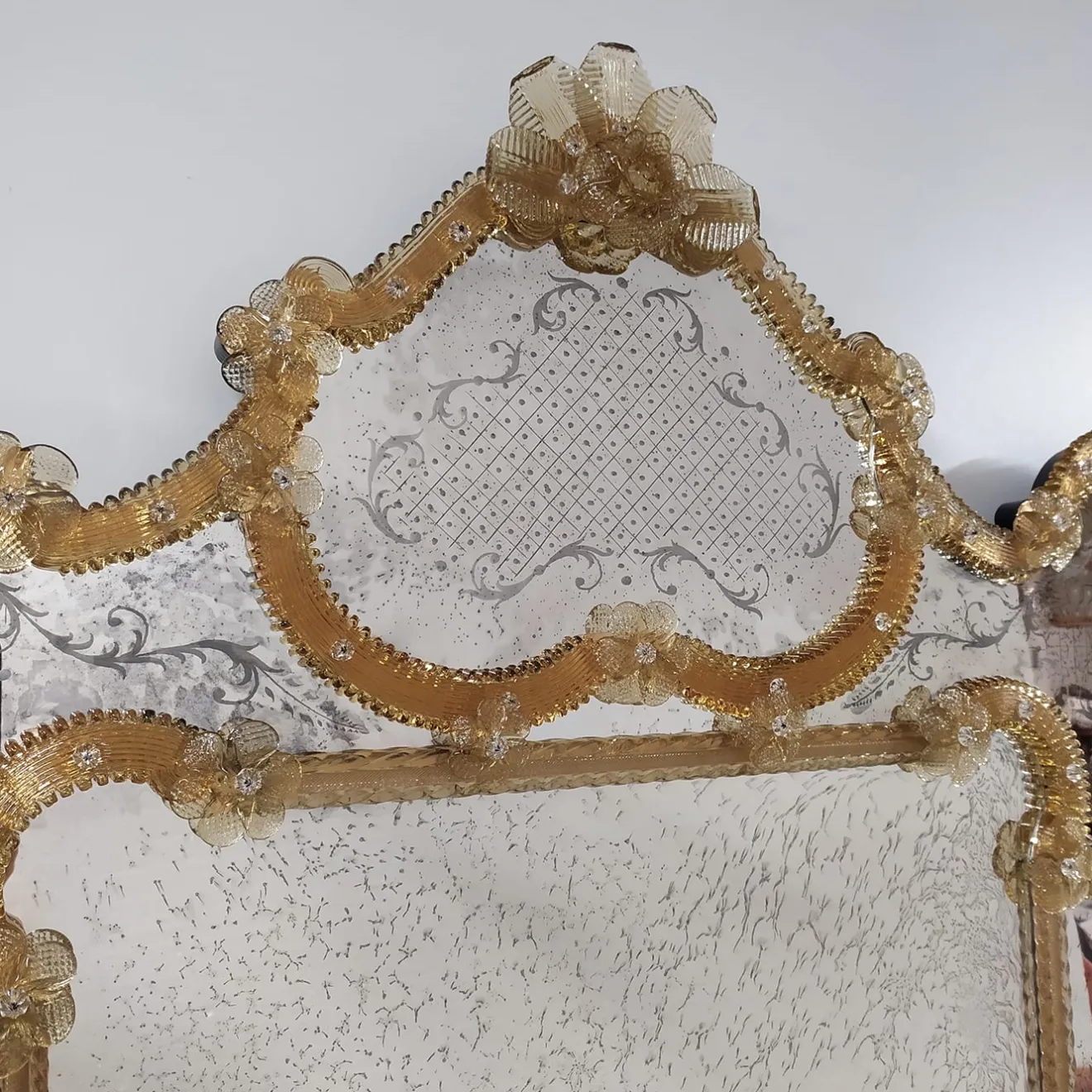 Fratelli Tosi Specchio in vetro di Murano Nettuno Gold di