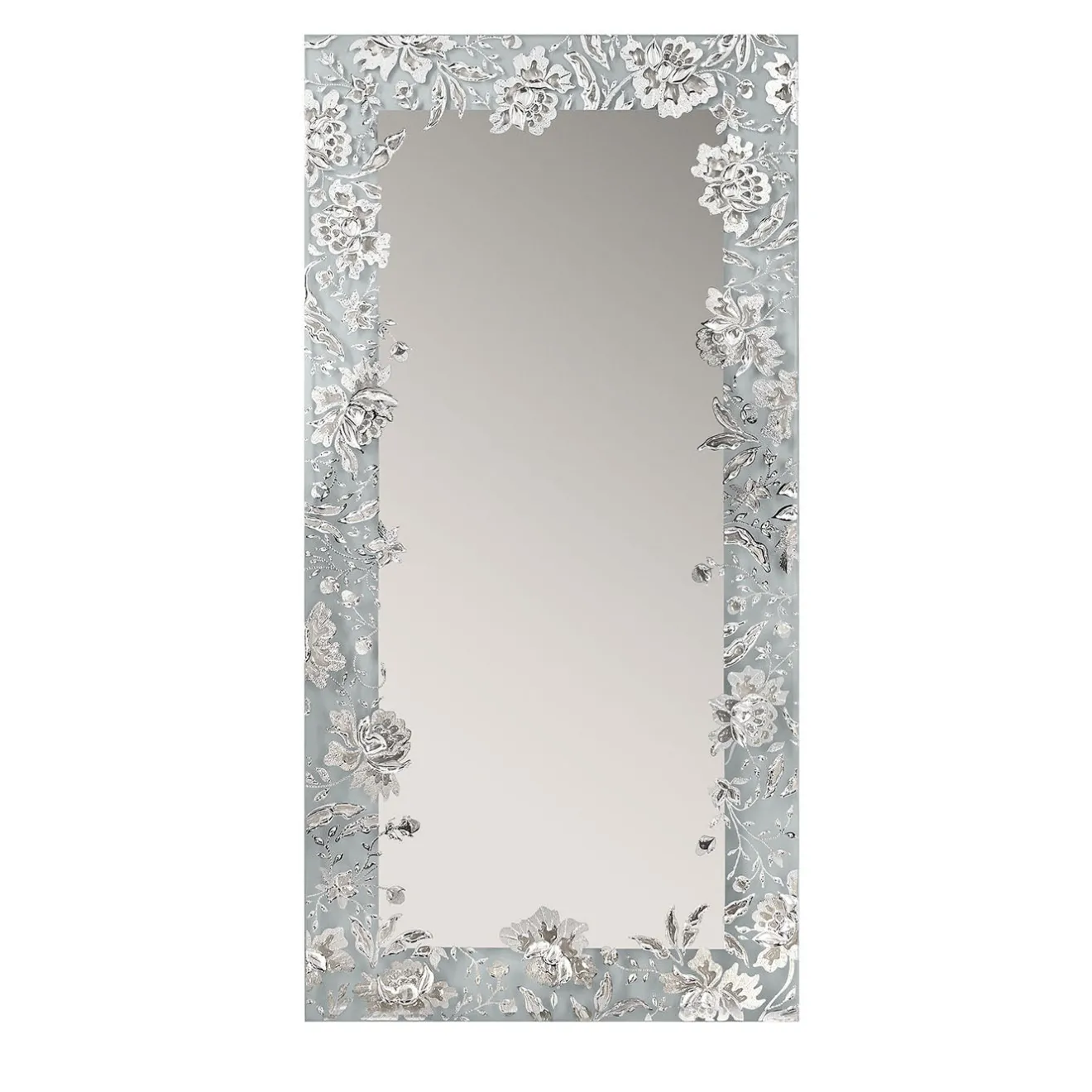 Melting Mirrors Specchio rettangolare da parete Lysiane argento