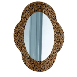 Glas Italia Specchio Settecento ocra e marrone di Alessandro Mendini