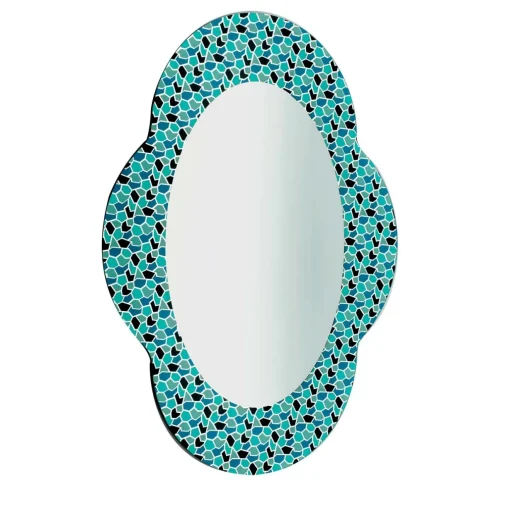Glas Italia Specchio Settecento verde e azzurro di Alessandro Mendini