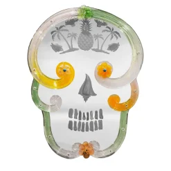 Ongaro & Fuga Specchio XL Pop Skull verde e arancione di Bradley Theodore