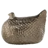 Bitossi Ceramiche Statuetta Gallina Argento di Aldo Londi