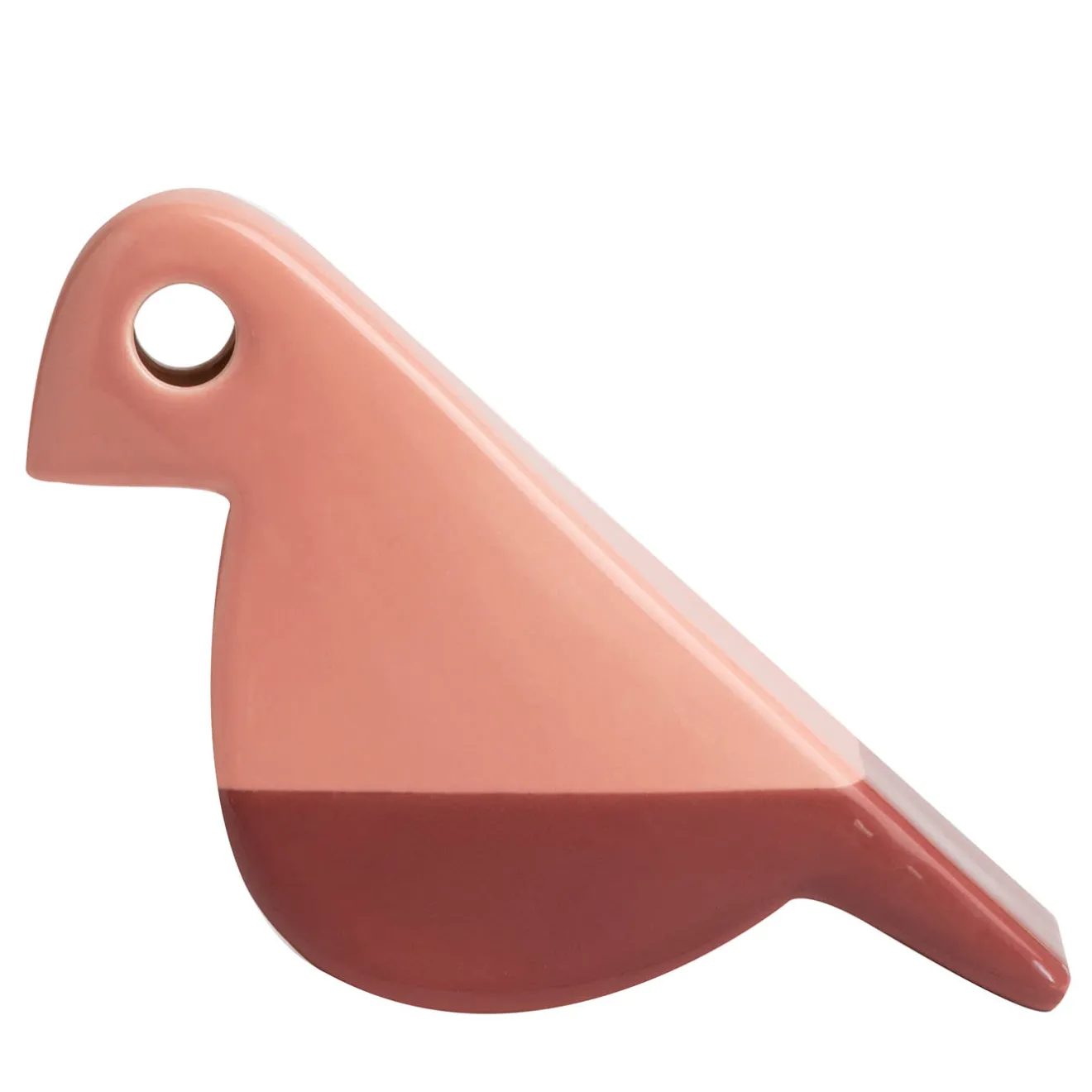 Nuove Forme Statuetta Uccellino rosa e borgogna