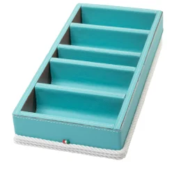 Marricreo Supporto per occhiali/smartphone a 5 scomparti di colore turchese e bianco