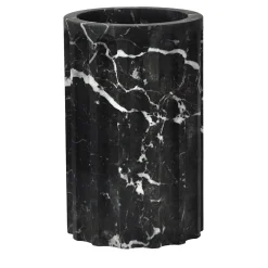 FiammettaV Home Collection TAN Vaso a colonna in marmo Marquina nero satinato