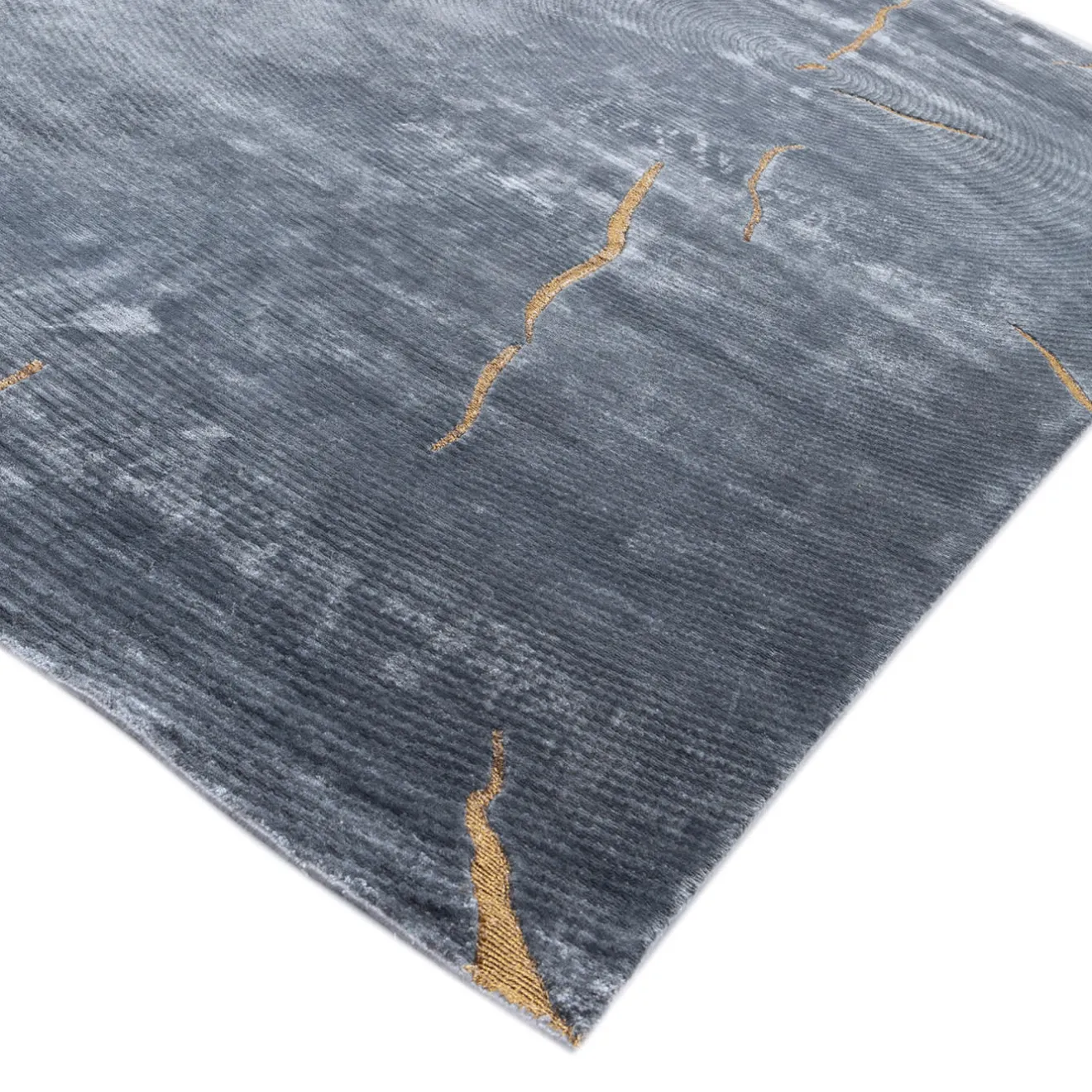 Jaipur Rugs Tappeto Annodato a Mano Azure Abyss Skyline Blu e Blu Marino
