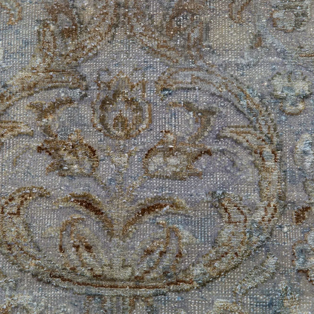 Jaipur Rugs Tappeto Annodato a Mano Dusky Grooves Blu Polvere