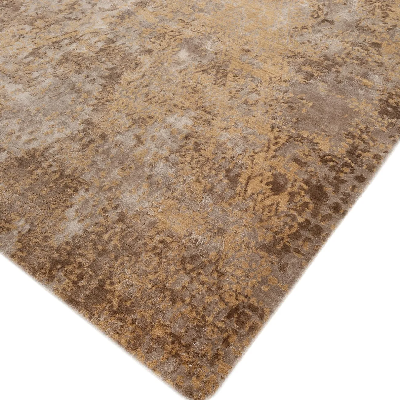 Jaipur Rugs Tappeto Annodato a Mano Neutral Blooms Argento e Pesca Chiaro