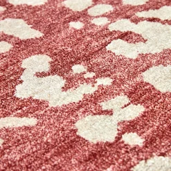Nodus Tappeto artigianale in seta di bambù rosso e bianco Mars