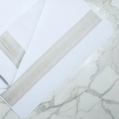 Verderoccia Tappeto da bagno Plissè bianco e marmo