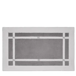 Verderoccia Tappeto da bagno Pompidou in stile geometrico bianco e grigio