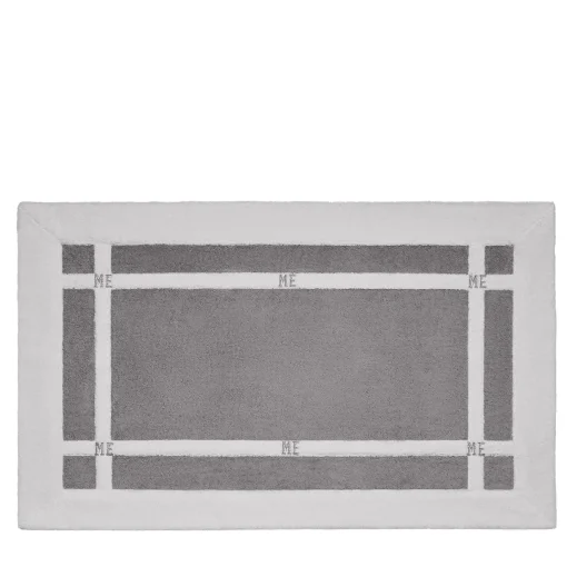 Verderoccia Tappeto da bagno Pompidou in stile geometrico bianco e grigio
