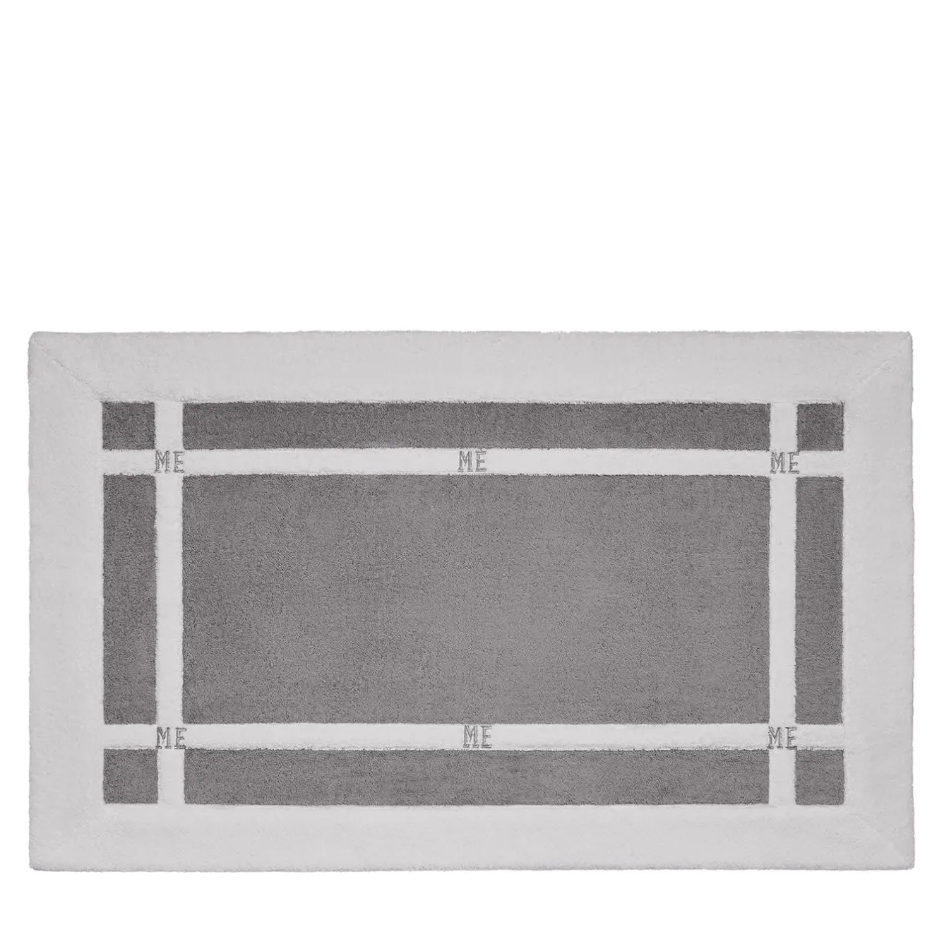 Verderoccia Tappeto da bagno Pompidou in stile geometrico bianco e grigio
