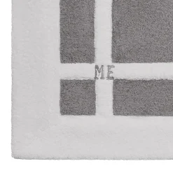 Verderoccia Tappeto da bagno Pompidou in stile geometrico bianco e grigio