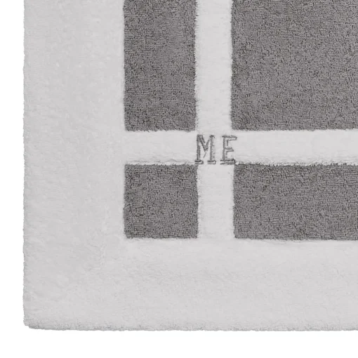 Verderoccia Tappeto da bagno Pompidou in stile geometrico bianco e grigio