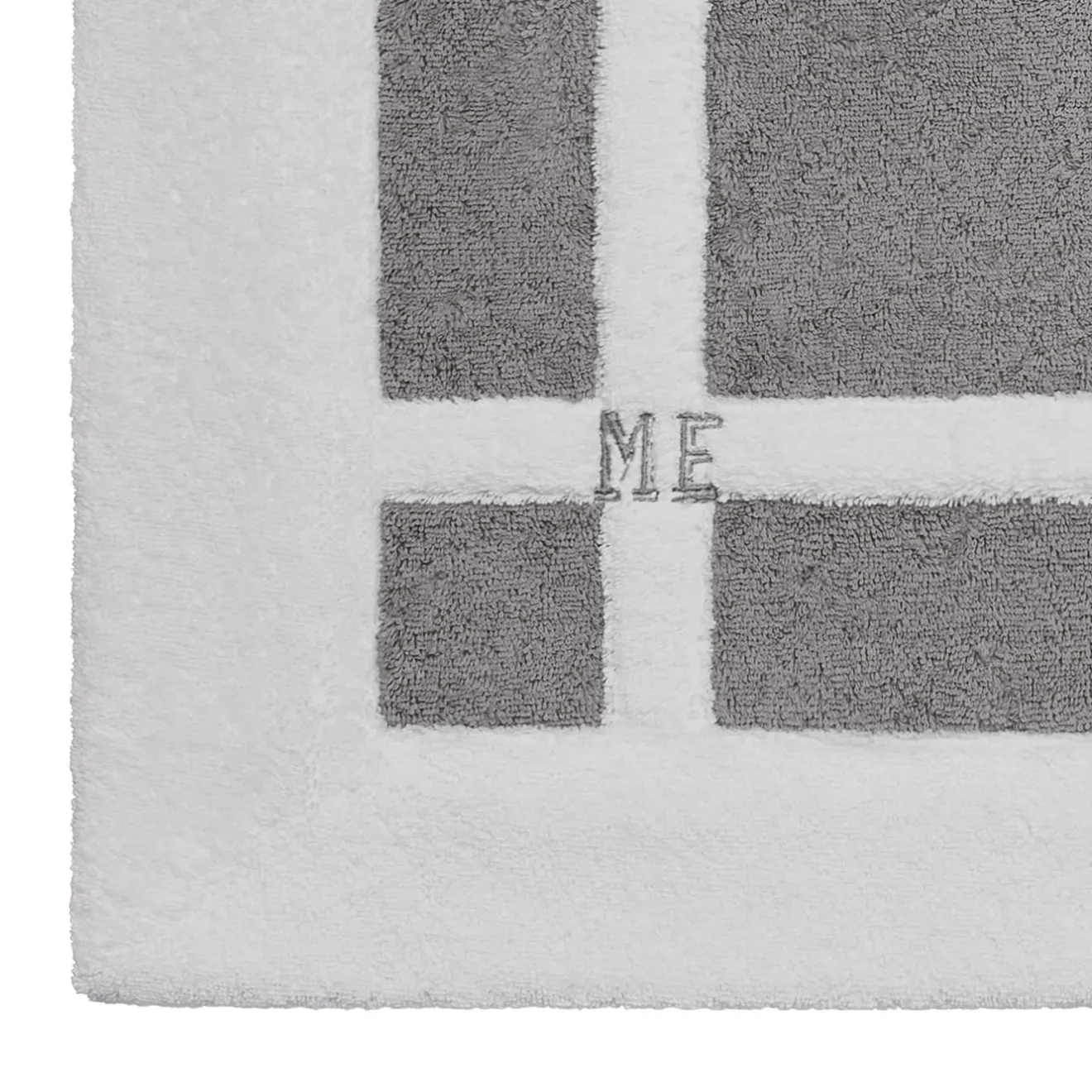 Verderoccia Tappeto da bagno Pompidou in stile geometrico bianco e grigio