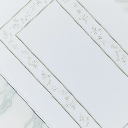 Verderoccia Tappeto da bagno Roma White & Silver Olive