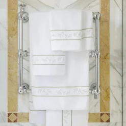 Verderoccia Tappeto da bagno Roma White & Silver Olive