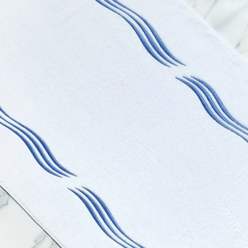 Verderoccia Tappeto da bagno Tuffo bianco e blu Assisi