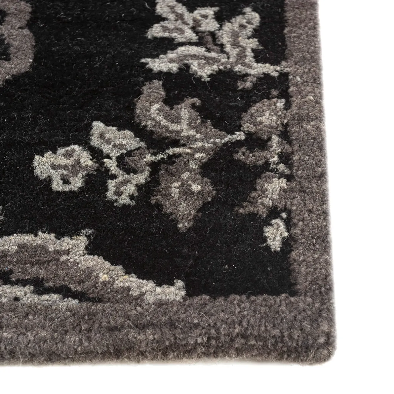 Jaipur Rugs Tappeto in Lana e Cotone Annodato a Mano Kashmir Nero di Peter d’Ascoli #1