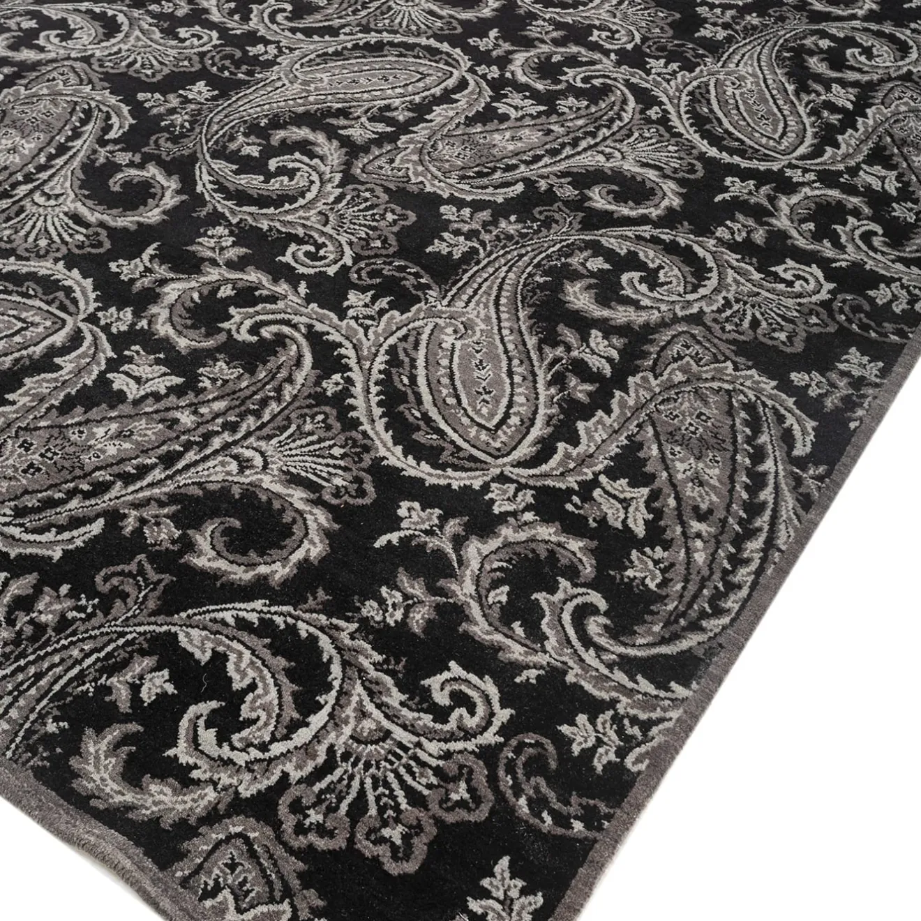 Jaipur Rugs Tappeto in Lana e Cotone Annodato a Mano Kashmir Nero di Peter d’Ascoli #1