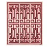 Amini Tappeto in Lana Rosso e Bianco Labirinto di Gio Ponti
