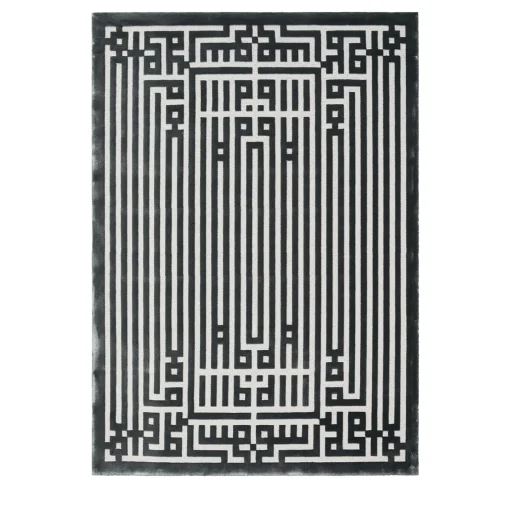 Carpet Edition Tappeto Labirinto in lana della Nuova Zelanda e tencel grigio di Ken Scott