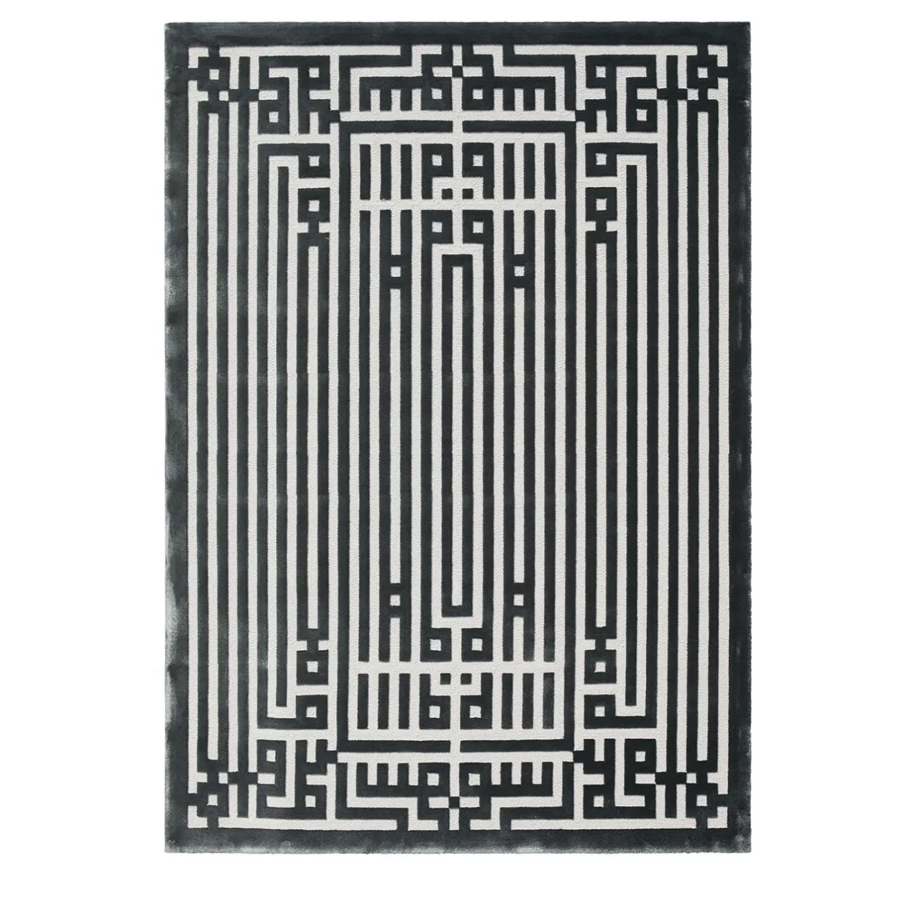 Carpet Edition Tappeto Labirinto in lana della Nuova Zelanda e tencel grigio di Ken Scott
