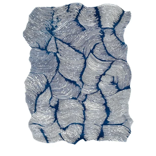 Mohebban Tappeto rettangolare Oceano blu in lana