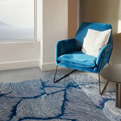 Mohebban Tappeto rettangolare Oceano blu in lana