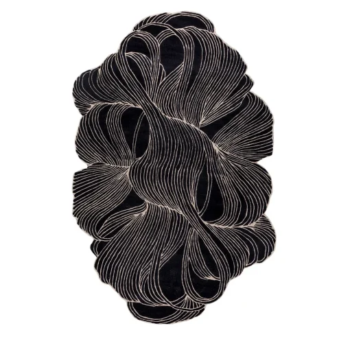 Jaipur Rugs Tappeto Velvety Vortex Ebony & Antique White trapuntato a mano