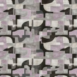 KOHRO Tessuto da rivestimento Arcosanti in lino e cotone viola e nero