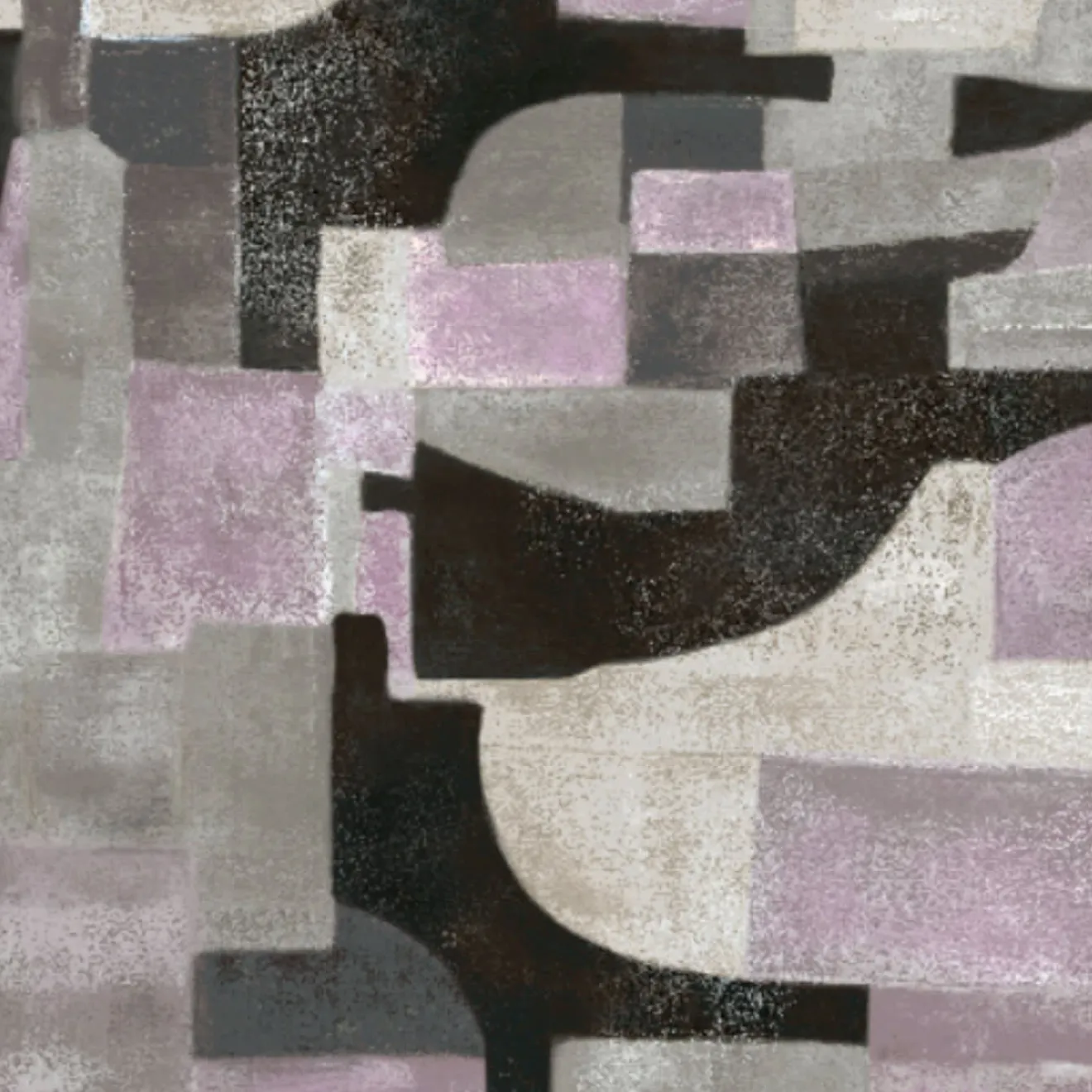 KOHRO Tessuto da rivestimento Arcosanti in lino e cotone viola e nero