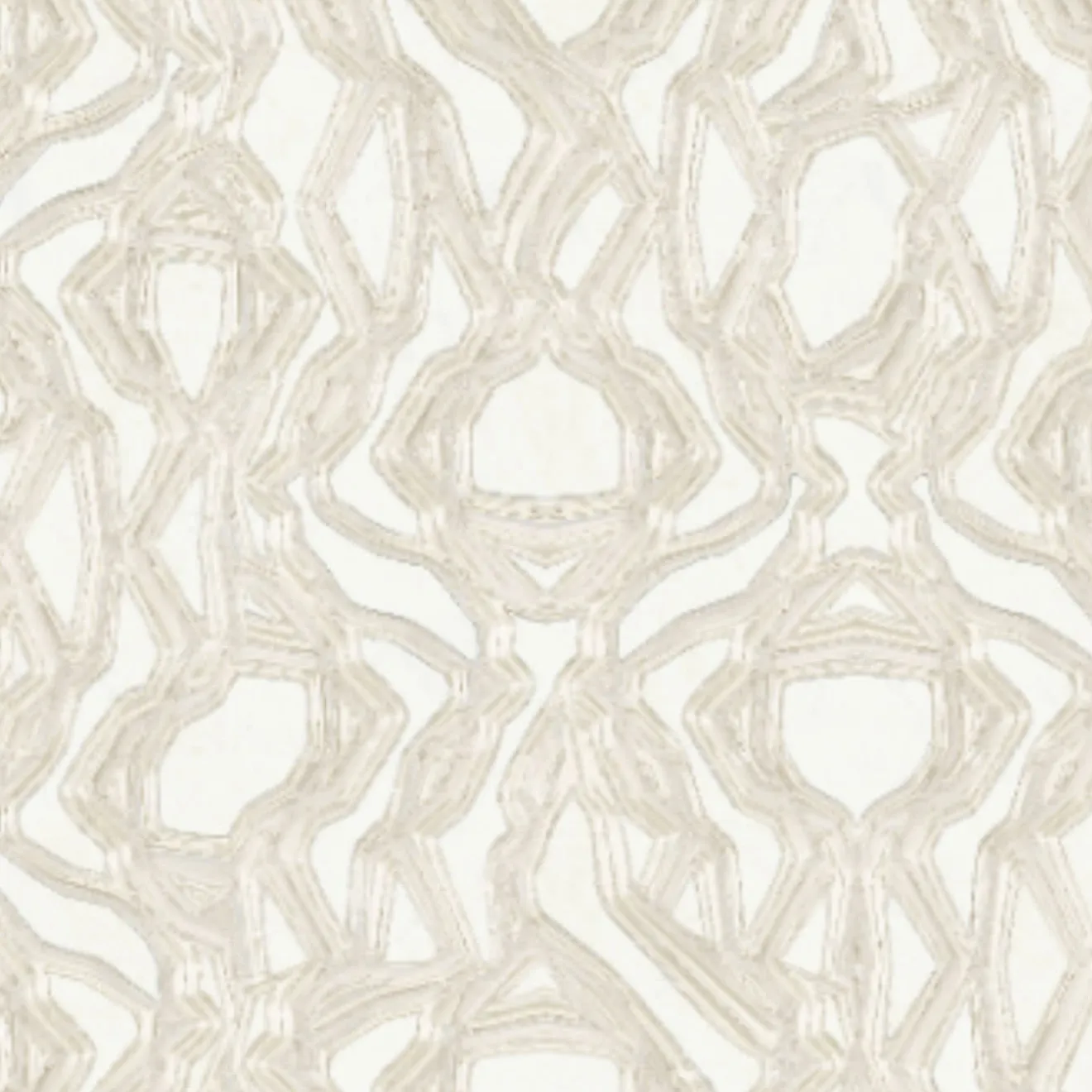 KOHRO Tessuto da rivestimento Equinox in poliestere Bianco e Beige