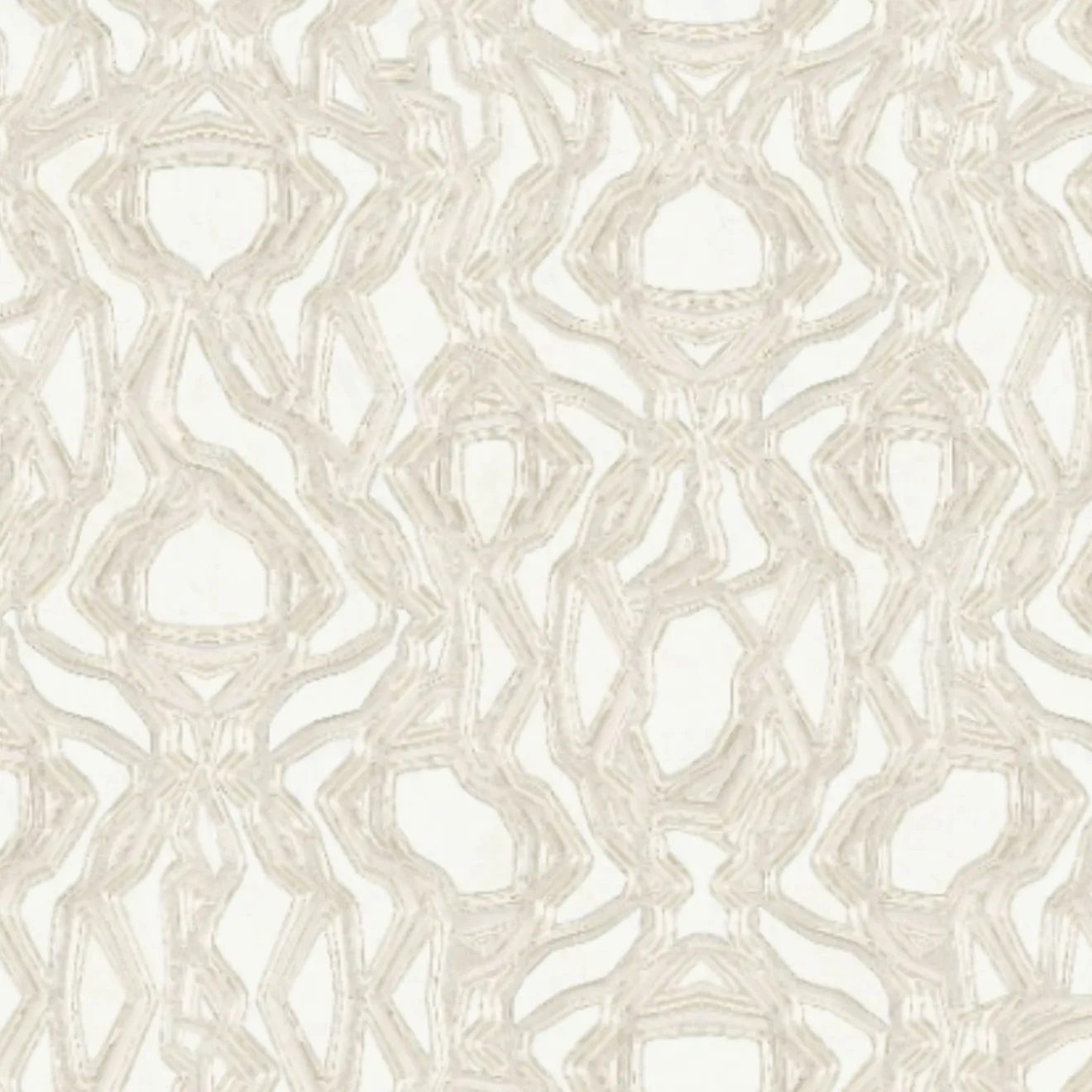 KOHRO Tessuto da rivestimento Equinox in poliestere Bianco e Beige