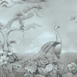 KOHRO Tessuto da rivestimento Palawan in cotone grigio