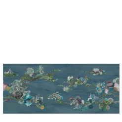KOHRO Tessuto di rivestimento murale in poliestere Blue Patch Reef