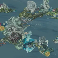 KOHRO Tessuto di rivestimento murale in poliestere Blue Patch Reef