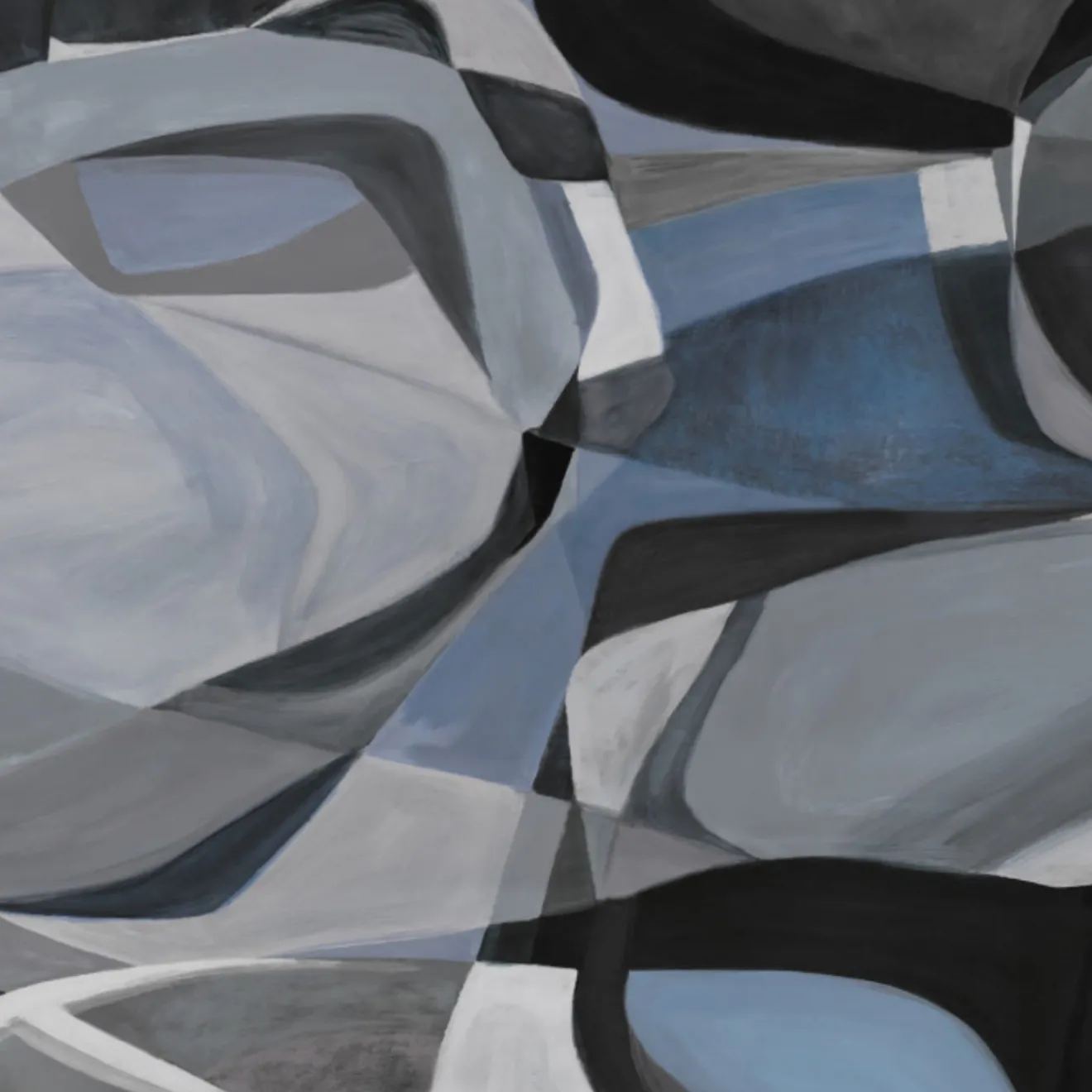 KOHRO Tessuto murale in cotone blu e nero Rising Desert
