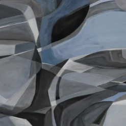 KOHRO Tessuto murale in cotone blu e nero Rising Desert