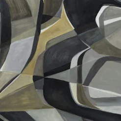 KOHRO Tessuto murale in cotone grigio nero e verde Rising Desert