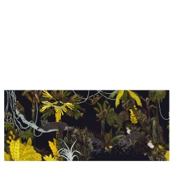 KOHRO Tessuto murale in poliestere Jungle Lounge nero e giallo