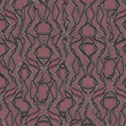 KOHRO Tessuto murale in poliestere Equinox viola e nero