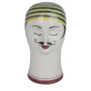 Alessandro Iudici Testa di nuotatore con cappuccio giallo e blu Scultura