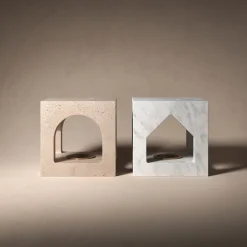 Salvatori The Village - Portacandele in travertino MA House di Kengo Kuma