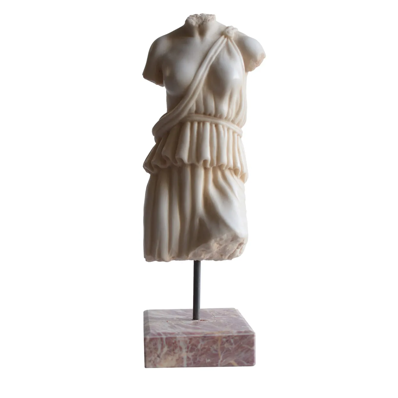 Todini Sculture Torso Femminile con Tunica Scultura in Marmo di Carrara con base